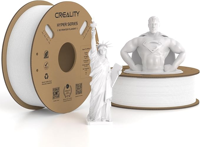 Official CREALITY Hyper PLA Filament 1.75mm White 2KG, 30-600mm/s High Speed by Creality