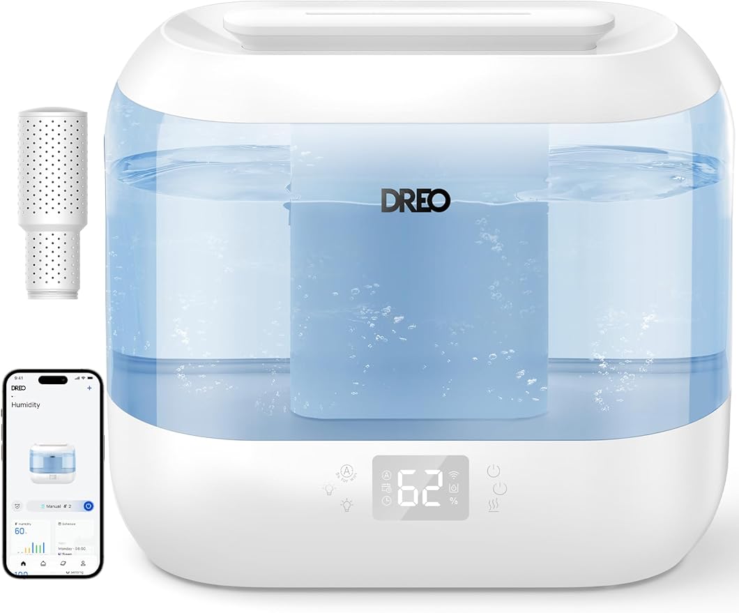 Dreo Smart Humidifiers for Bedroom-Filter Included, Top Fill 4L Humidifier by DREO