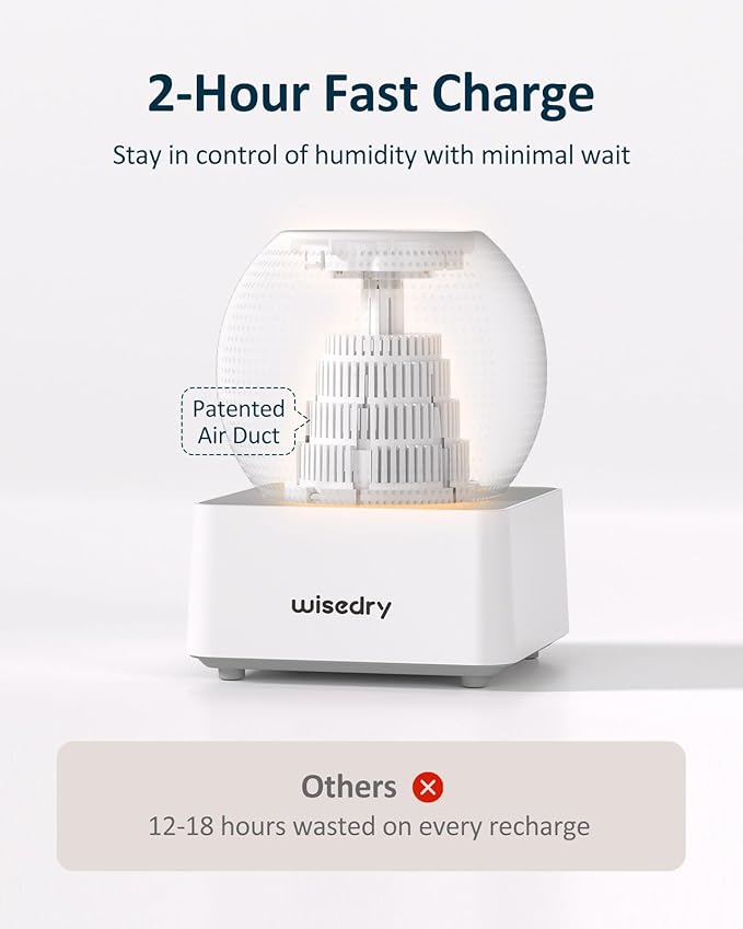Wisedry 2 Hours Fast Rechargeable Mini Dehumidifier - Image 4