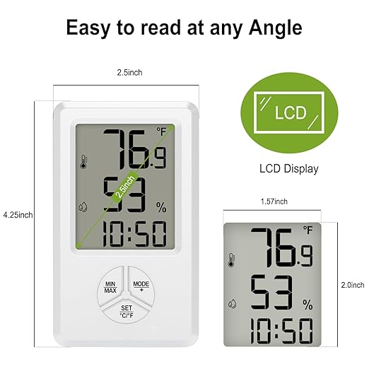 Urageuxy Digital Hygrometer Indoor Thermometer - Image 4