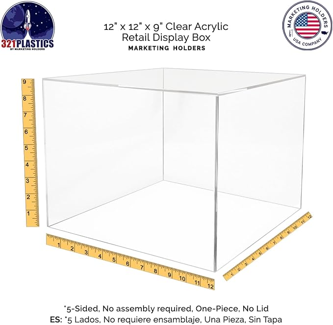 12" x 12" x 9" Clear Acrylic Display Box - Image 6