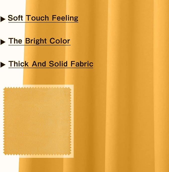 MYSKY HOME Yellow Blackout Curtains - Image 3
