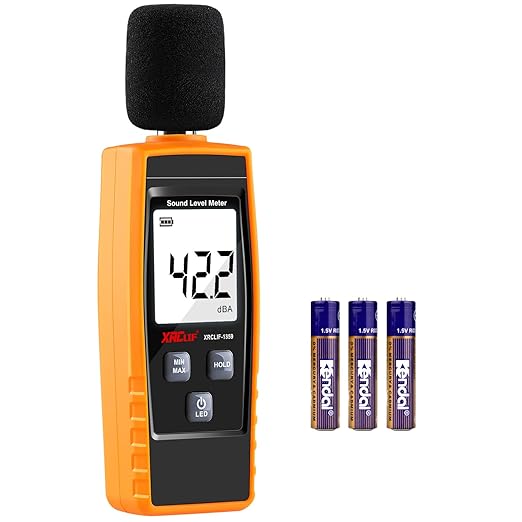Decibel Meter Sound Level Reader 30-130dB, Hand-held Sound Noise Meter by XRCLIF