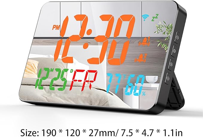 Walfront Tuya WiFi Digital Alarm Clock Desktop Clock Calendar Intelligent - Image 2