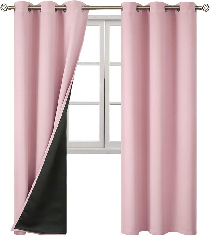BGment Baby Pink 100% Blackout Curtains - Image 8