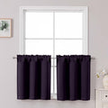 Chyhomenyc Short Dark Purple Curtains 24 Inch Length, Small Kitchen Curtain Rod by Chyhomenyc