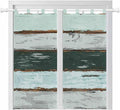 Blue Teal Bathroom Curtains 63 Inch Length, Window Curtains Tab Top, Vintage by Unknown
