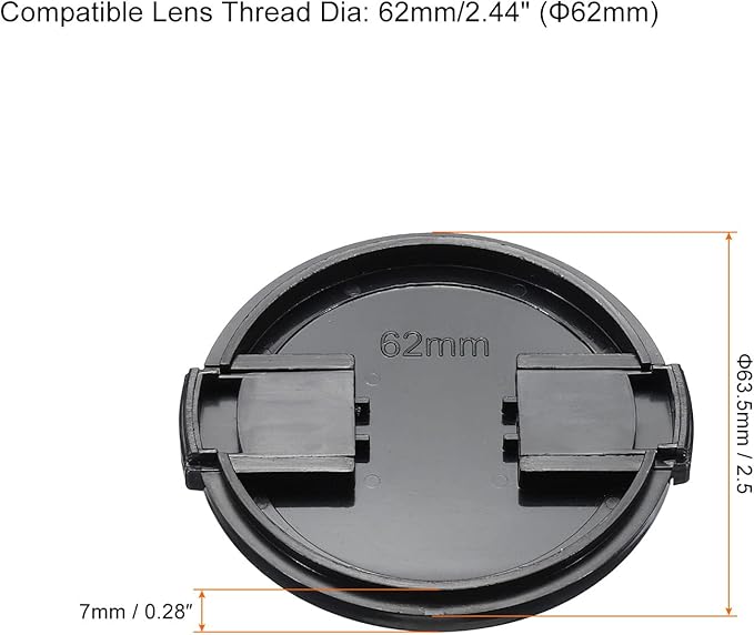 PATIKIL Camera Lens Cap, 2 Pack Sides Pinch Front Lens Cover - Image 2