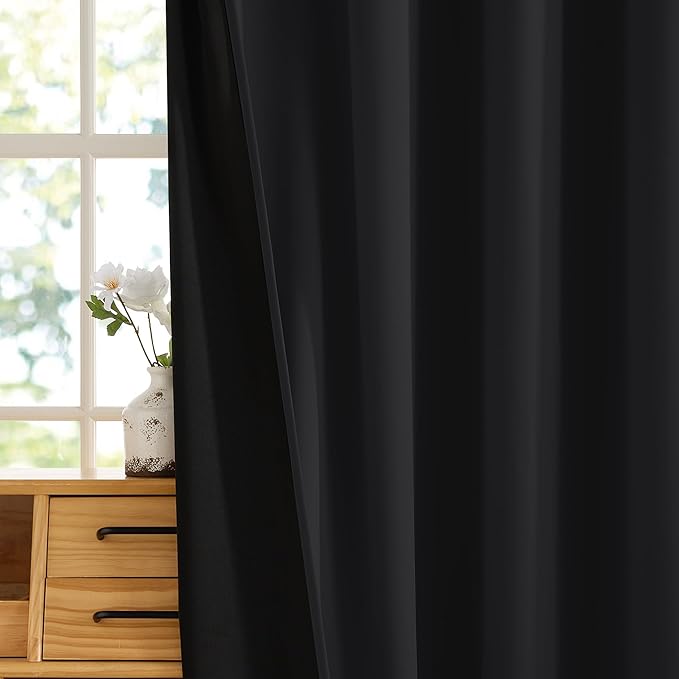 RYB HOME Extra Wide 100% Blackout Patio Door Curtain 96 inch Long, Grommet Room - Image 6