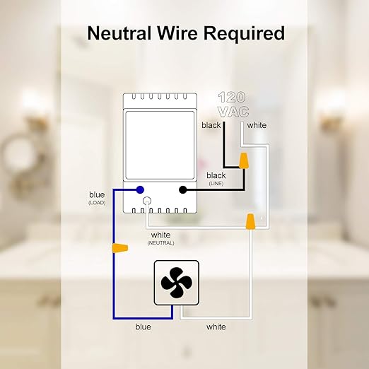 Humidity Sensor Switch, Ortis in-Wall Bathroom Fan Automated Control Switch - Image 6
