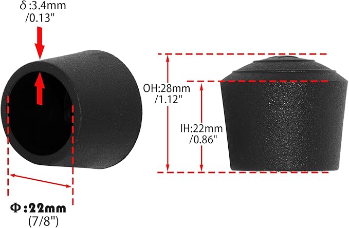 Flyshop 7/8", 22 mm, Patio Round Chair Leg Caps, Furniture Table Feet Covers - Image 2