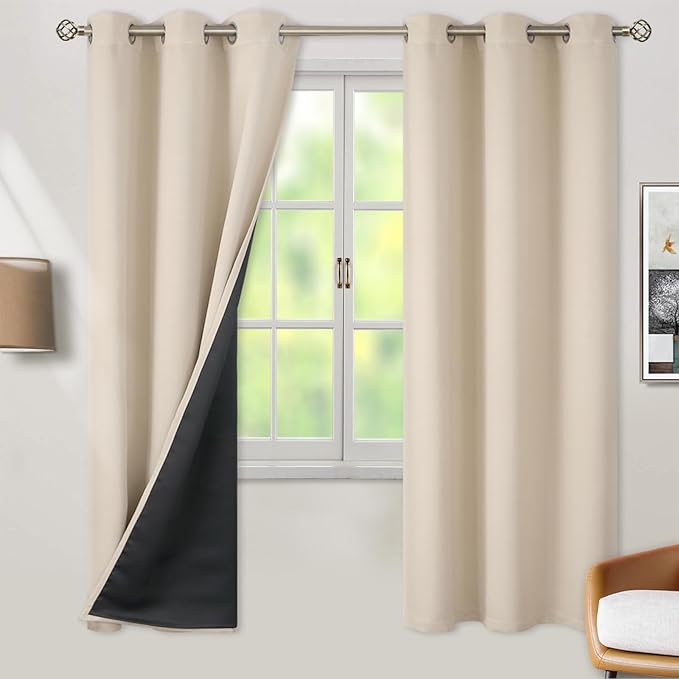 BGment Thermal Insulated 100% Blackout Curtains 72 Inch Length 2 Panels by BGment