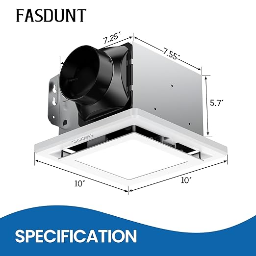 FASDUNT 2-in-1 Bathroom Exhaust Fan - Image 3