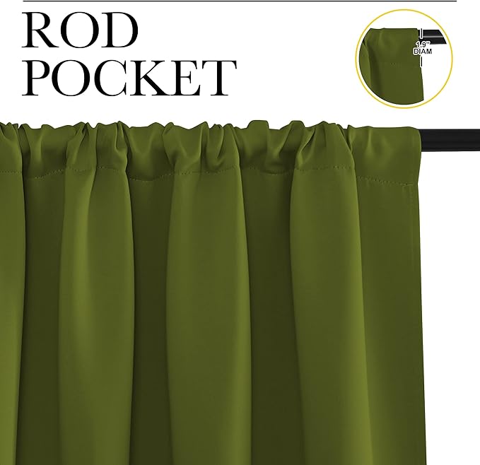 NICETOWN Kitchen Curtains, Short Blackout Drapes, Thermal Insulated Blackout - Image 2