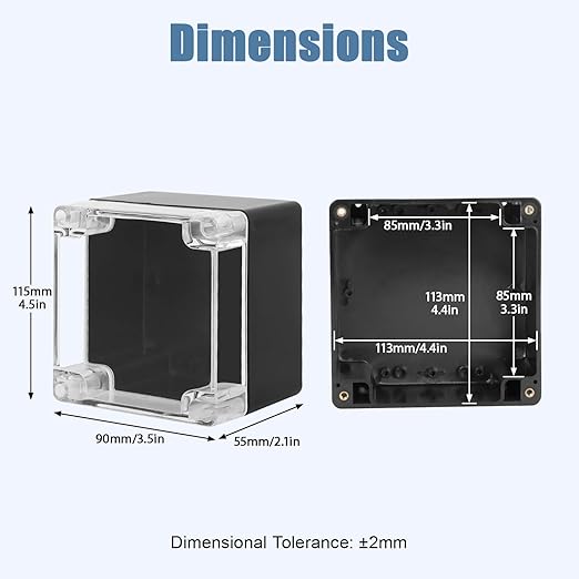 LeMotech Junction Box with Clear Cover IP65 Waterproof Project Box Dustproof - Image 2