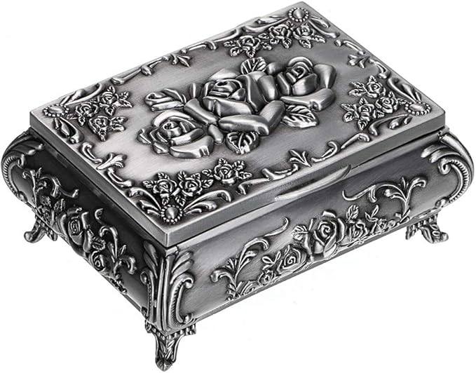 Hipiwe Vintage Metal Jewelry Box Small Trinket Jewelry Storage box by Hipiwe