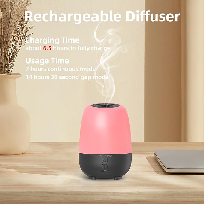 150ML Rechargeable Battery Powered Essential Oil Diffuser, Cordless Portable - Image 2