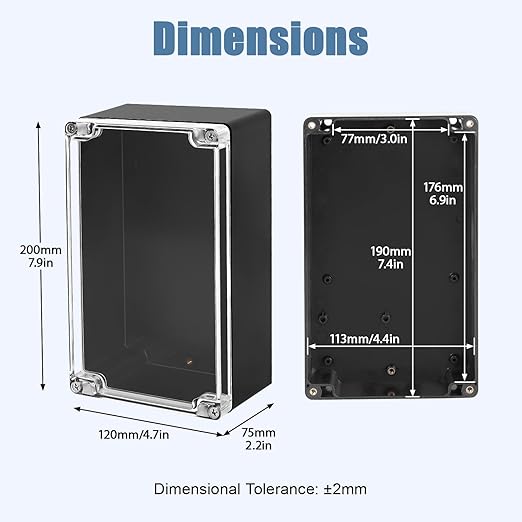 LeMotech Project Box ABS Plastic IP65 Waterproof Dustproof Electrical Junction - Image 2