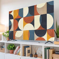 Mid Century Color Block Circle Abstract Geometric Indoor TV Cover, Elastic TV by Unknown