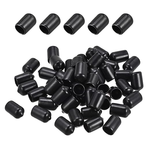 DMiotech 100 Pack 9mm ID Black Screw Thread Protectors Rubber End Caps Bolt by DMiotech