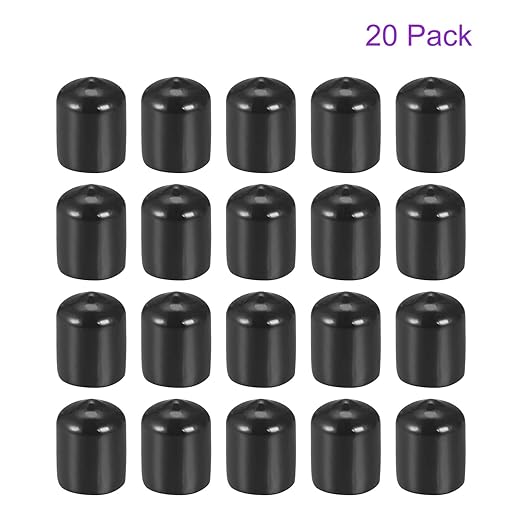 DMiotech 20 Pack 5/8" ID Black Screw Thread Protectors Rubber End Caps Bolt - Image 6