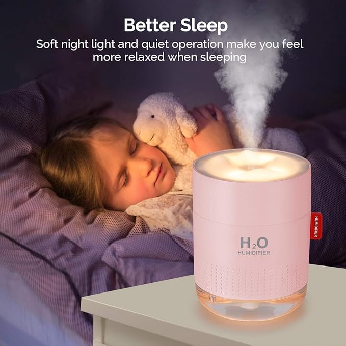 Portable Mini Cool Mist Humidifier, 500ml USB Personal Desktop Humidifier - Image 3