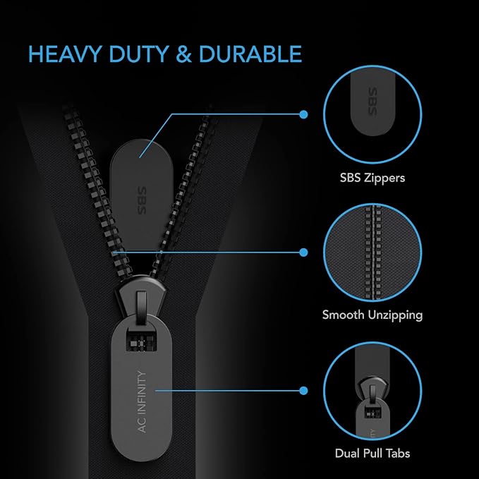AC Infinity Peel and Stick Zipper 2-Pack, 7 ft. x 3 in. Heavy Duty Dust Barrier - Image 3