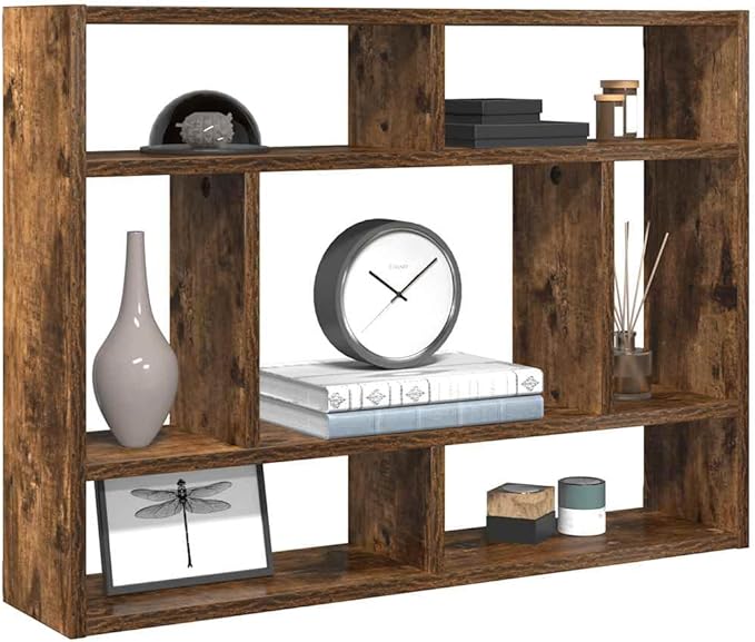 Smoked Oak Engineered Wood Wall Shelf 29.5 x 6.3 x 21.7 Inches - Image 4