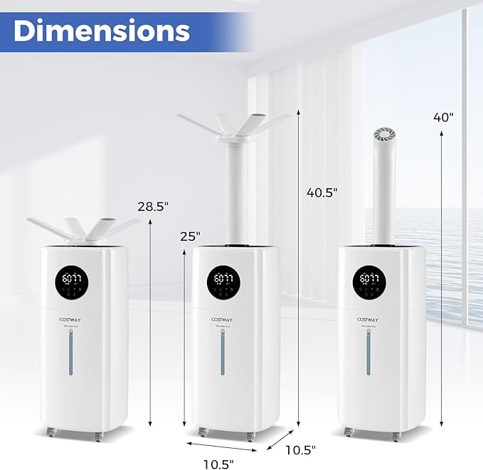 COSTWAY 21L/5Gal Humidifier for Large Room, Top Fill Whole House Humidifier - Image 9