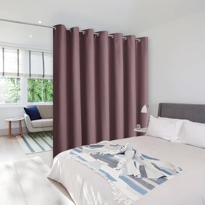 NICETOWN Room Separating Divider, Dry Rose Room Divider Curtain Screen Partition by NICETOWN