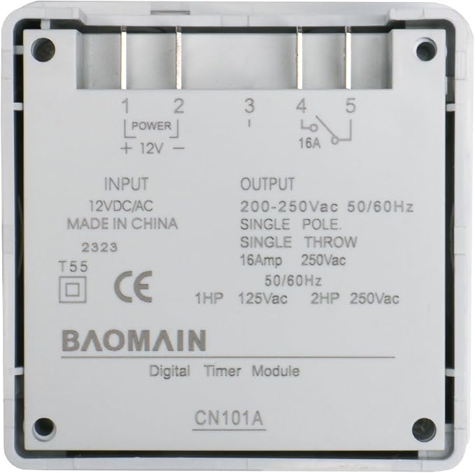 Baomain Time Switch Relay with 4 x Terminal Cable & Waterproof Cover, Digital - Image 8
