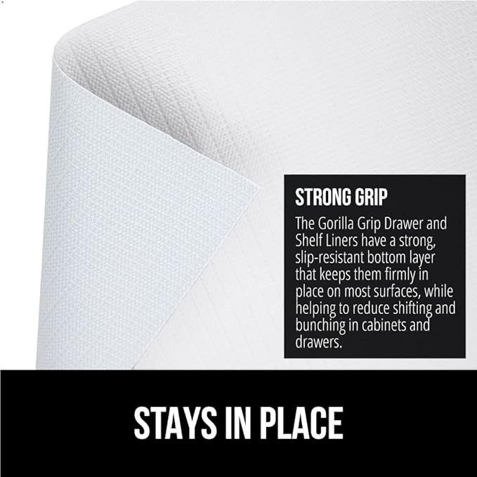 GORILLA GRIP DripGuard Shelf Liner, Non-Adhesive Drawer and Kitchen Cabinet - Image 3