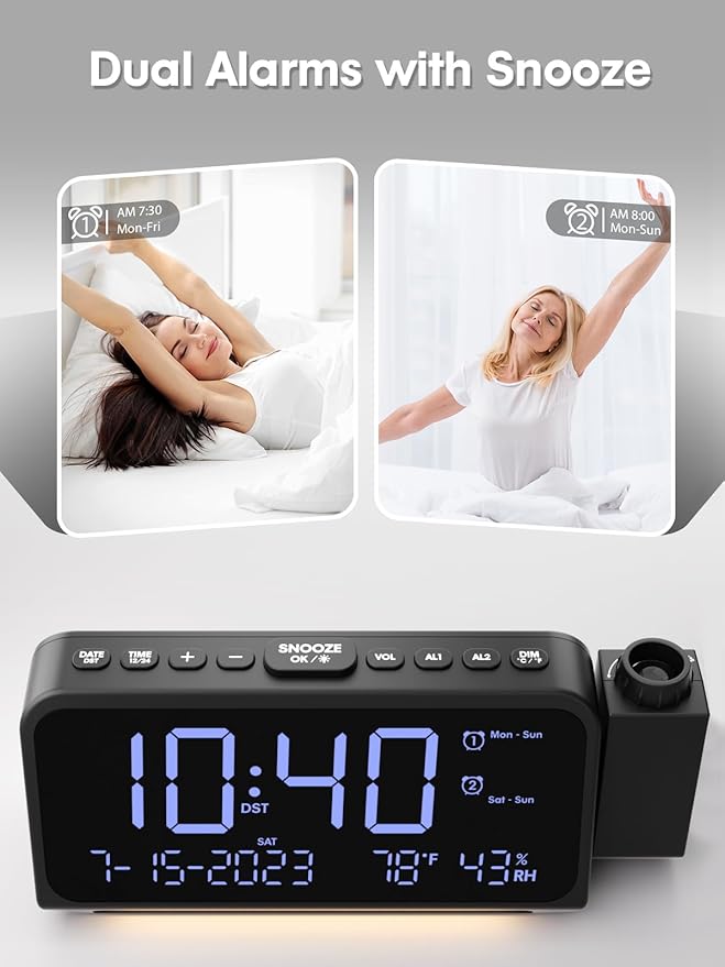 ROCAM Projection Alarm Clock, Digital Clock - Image 5