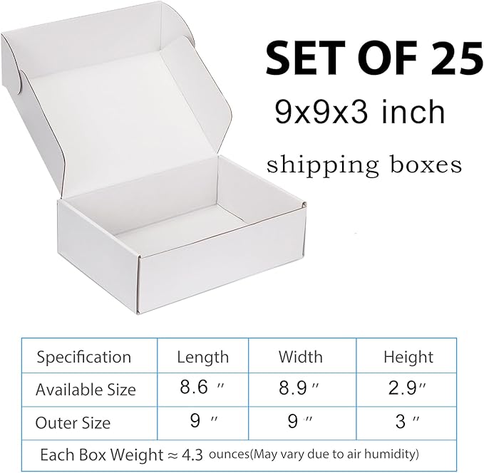 Small Shipping Boxes 9x9x3 Inch - Image 2