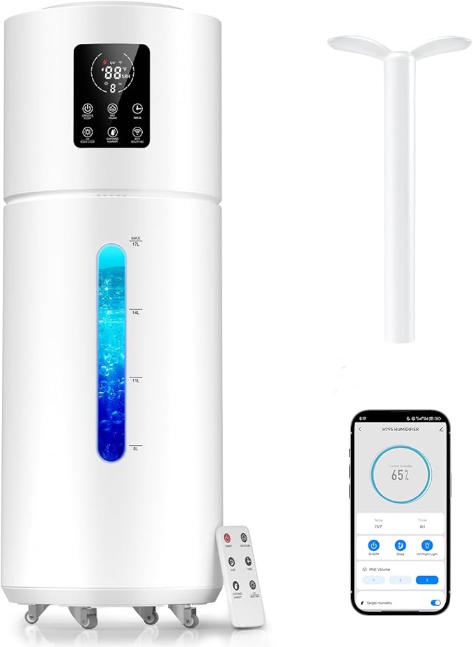 Smart Humidifiers for Large Room Bedroom Home 1800 sq.ft, 17L/4.5Gal Large by HumidifiersLargeRoomBedroom