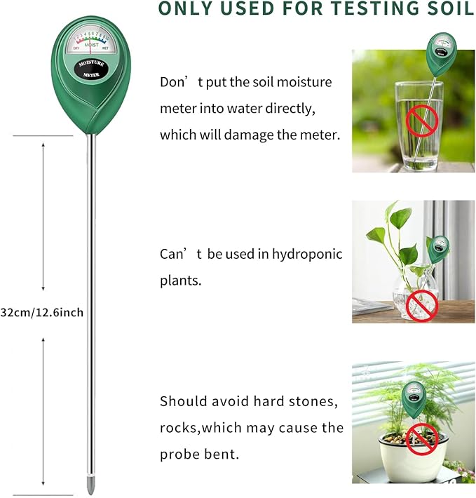 Soil Moisture Meter, 2 Pack Long Probe Soil Moisture Monitor - Image 6