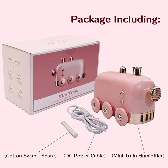 Portable Mini Humidifier, 300ml Cute Train Small Humidifier, Cool Mist Diffuser - Image 5