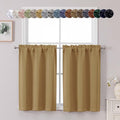 Chyhomenyc Gold Short Blackout Curtains 36 Inch Length, Small Kitchen Curtain by Chyhomenyc
