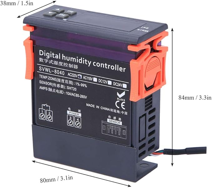 Oumefar AC 220V Digital Air Humidity Controller Range 1%-99% RH High Precision - Image 4