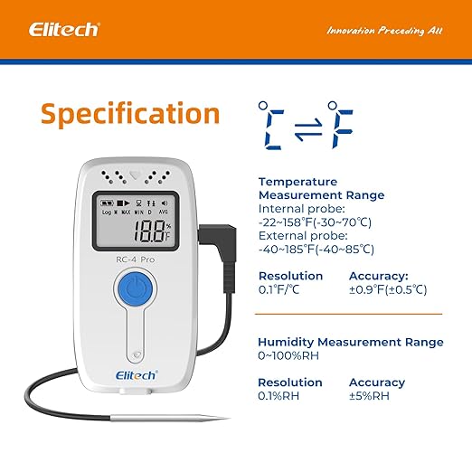 Elitech PDF USB Digital Temperature Humidity Data Logger Reuseable Recorder DDL - Image 3