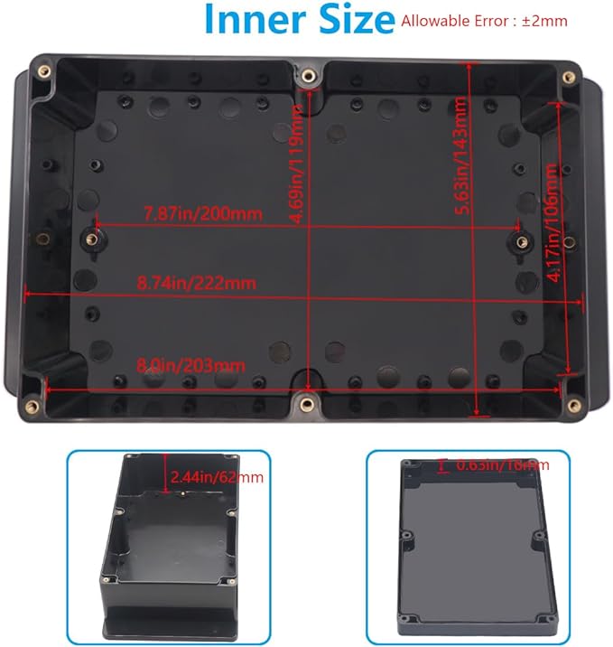 Outdoor Waterproof Junction Box IP67 Project Box ABS Black Electrical Boxes - Image 5