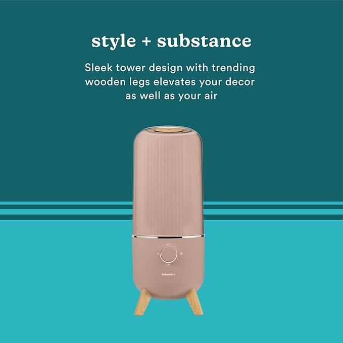 Homedics Ultrasonic Humidifier, Bedrooms and Home Offices, 0.97-Gallon Tank - Image 5