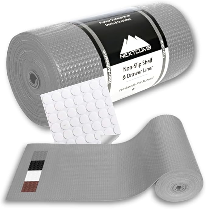 Shelf Liner, Drawer Liner & Kitchen Cabinet Liner – Thick, Waterproof Rubber – by NextClimb