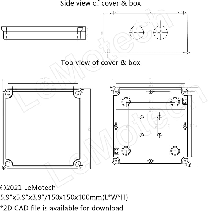 LeMotech Junction Box, ABS Plastic IP65 Waterproof and Dustproof, Universal - Image 6