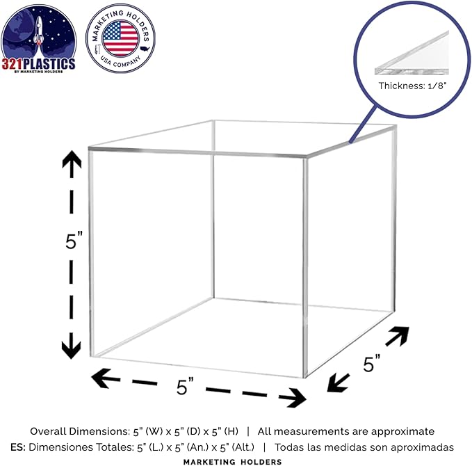 2 Pack Food Riser for Buffet Table Clear Acrylic Square Box 5" Display Stand - Image 5