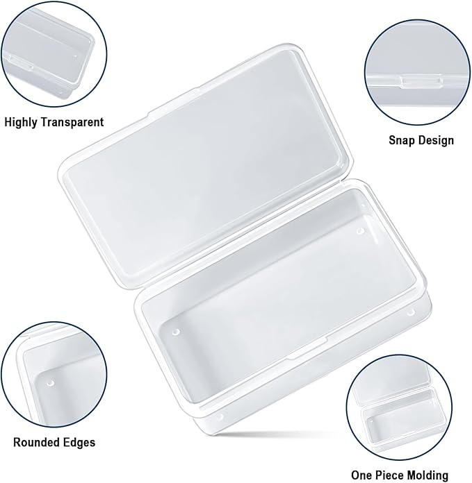 Blank Card Case, 4 Pack Clear Plastic Card Deck Box, Snaps Closed - Image 4