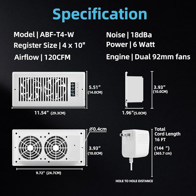 Smart Register Booster Fan 4” x 10” - Image 6