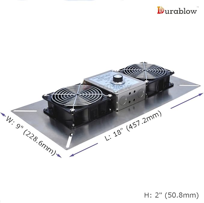 Durablow 220 CFM Air-Out Stainless Steel Crawl Space Vent Fan, Dual Fans - Image 3
