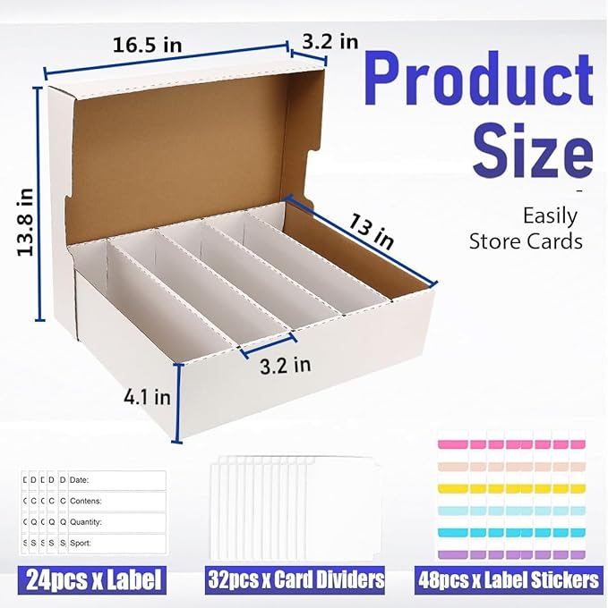 Sports Card Box 5 Row 3200 Count, Cardboard Card Storage Box - Image 3