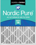 Nordic Pure 20x24x4 Pleated MERV 14 Plus Carbon Air Filters 1 Pack | Actual by NordicPure